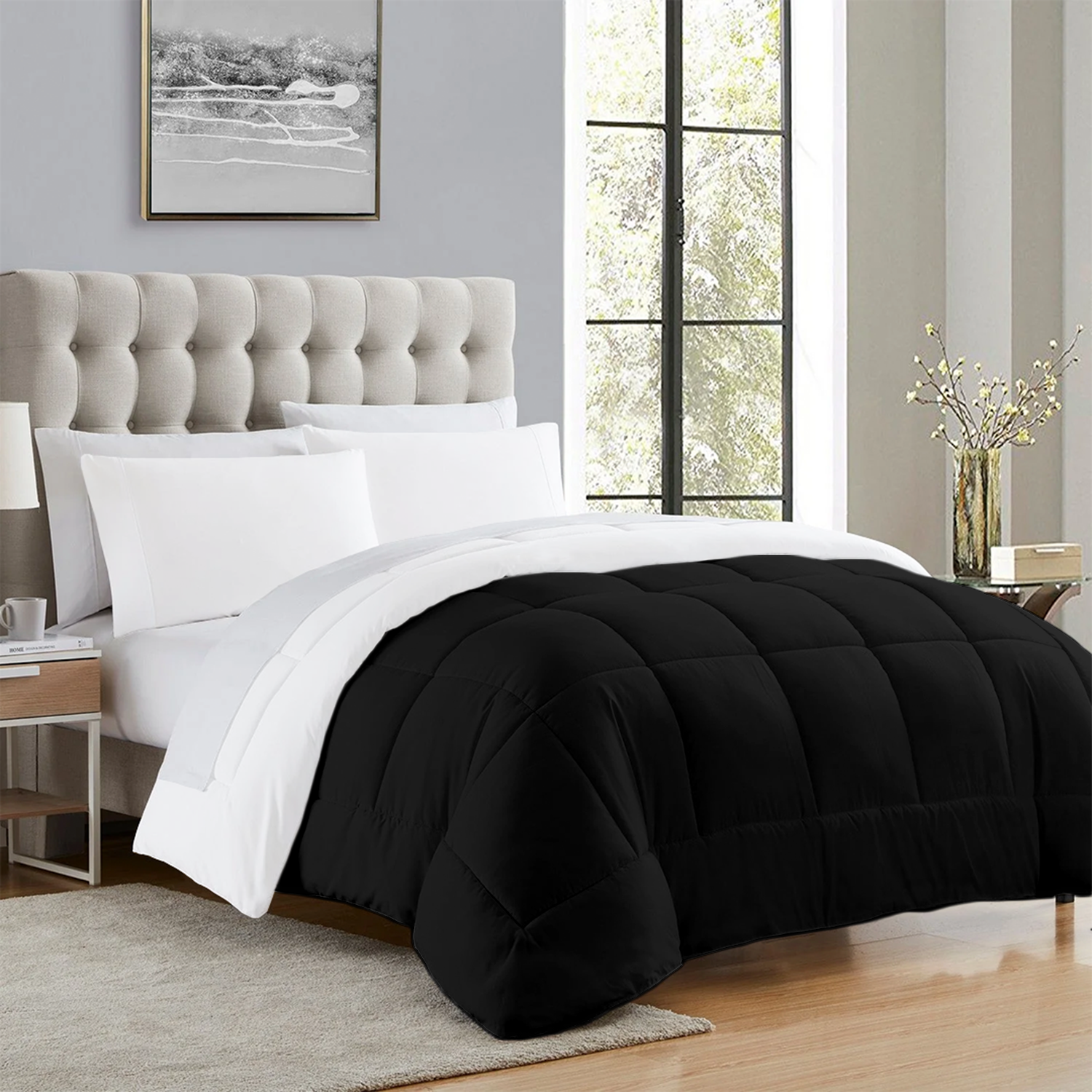 Black and White Reversible Comforter