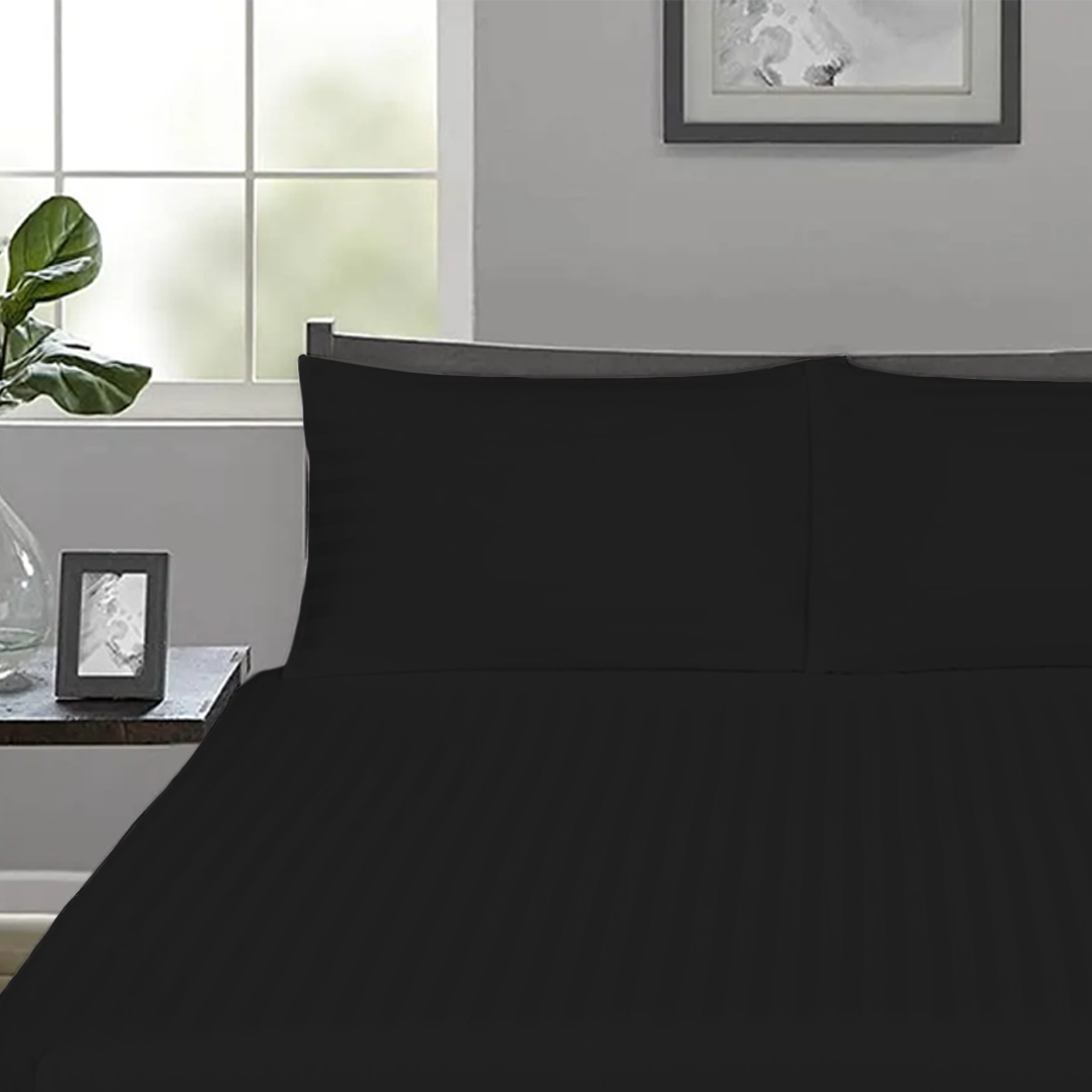 Black Stripe Fitted Bedsheet
