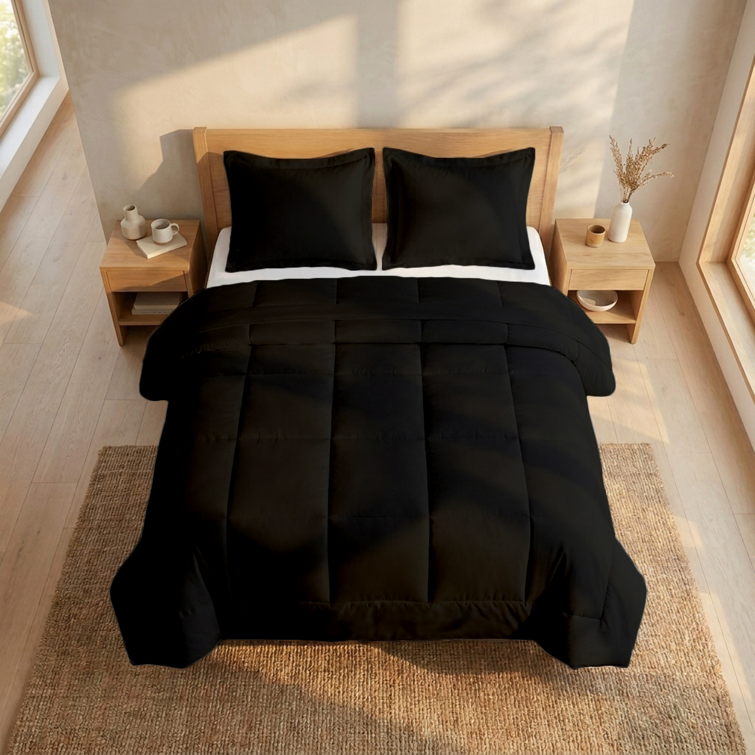 Black 200 GSM All Season Comforter