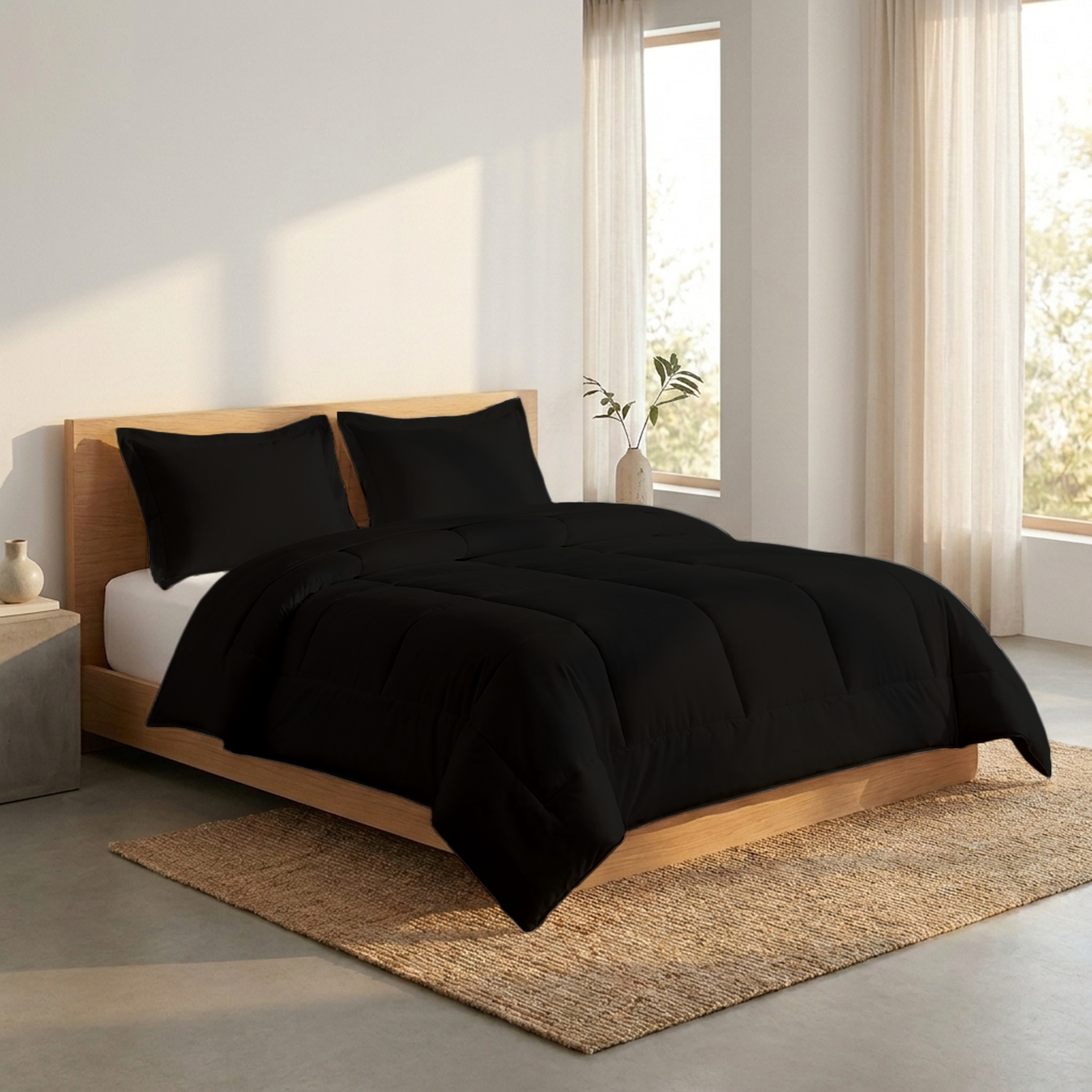 Black 200 GSM All Season Comforter