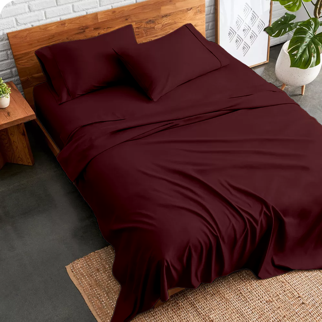 Burgundy Bed Sheet Set