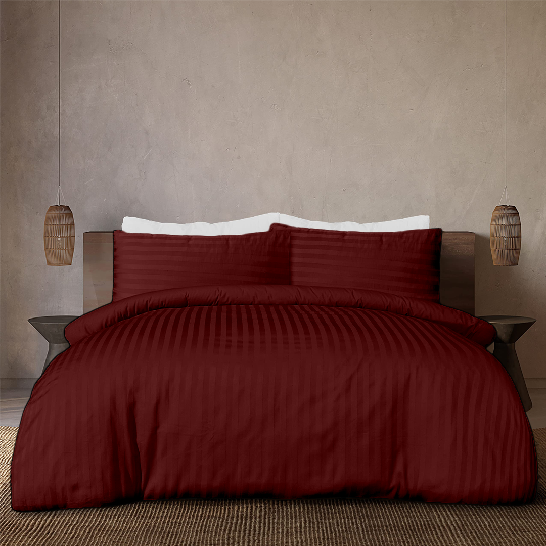 Burgundy Stripe Duvet Covers