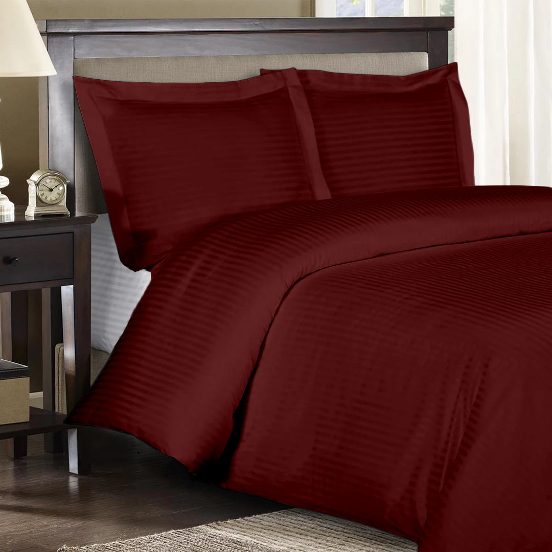 Burgundy Stripe Duvet Covers