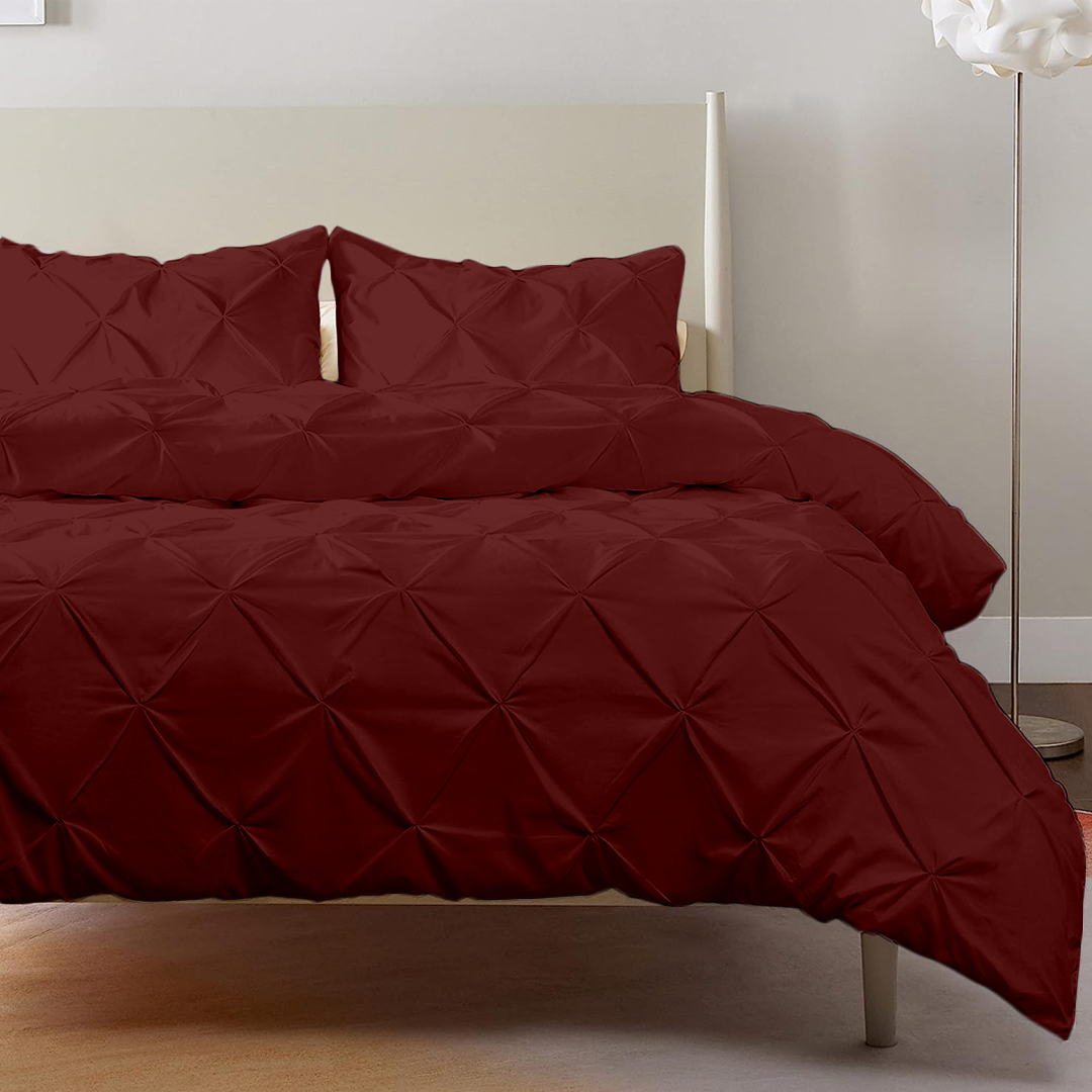 Burgundy Pintuck Duvet Cover