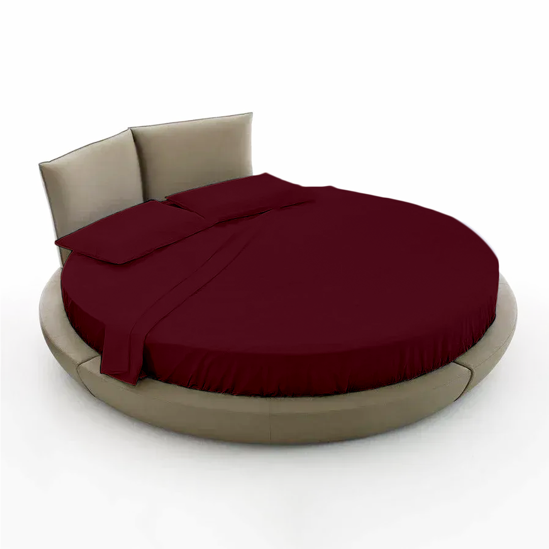 Burgundy Round Bed Sheet