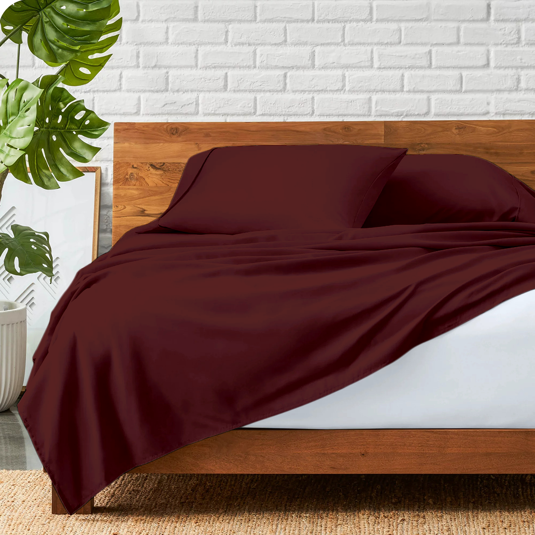 Flat Burgundy Bed Sheet