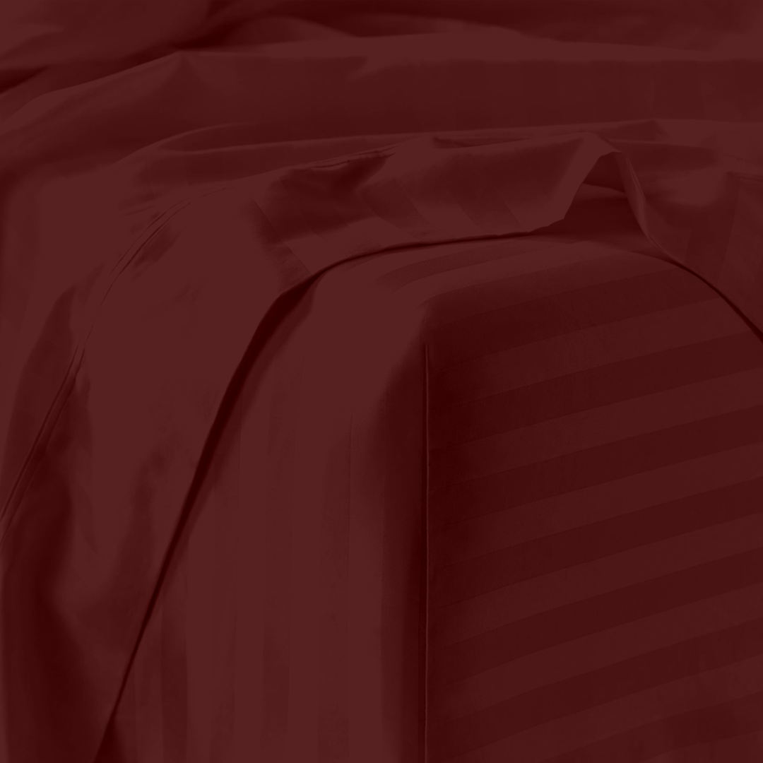 Burgundy Stripe Bed Sheet Set