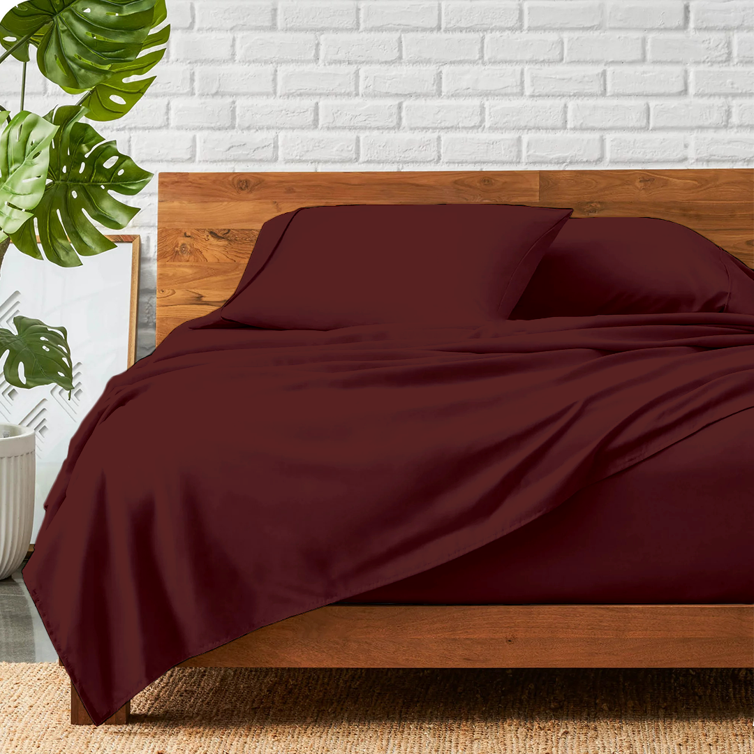Burgundy Bed Sheet Set