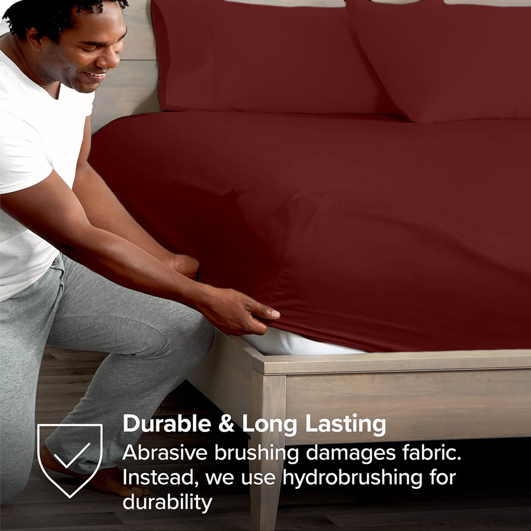 Burgundy Fitted Bedsheet