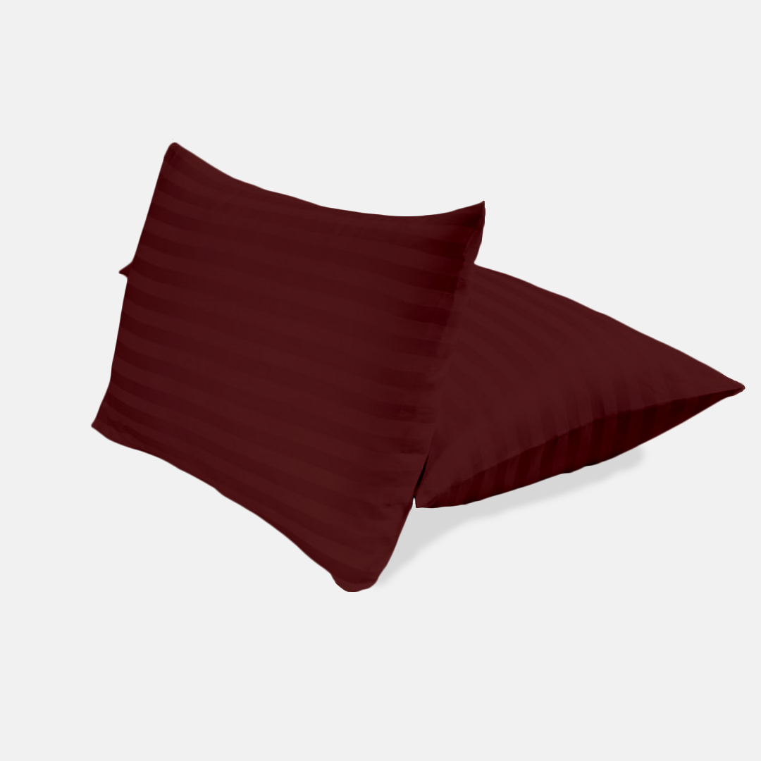 Burgundy Stripe Pillow Cover