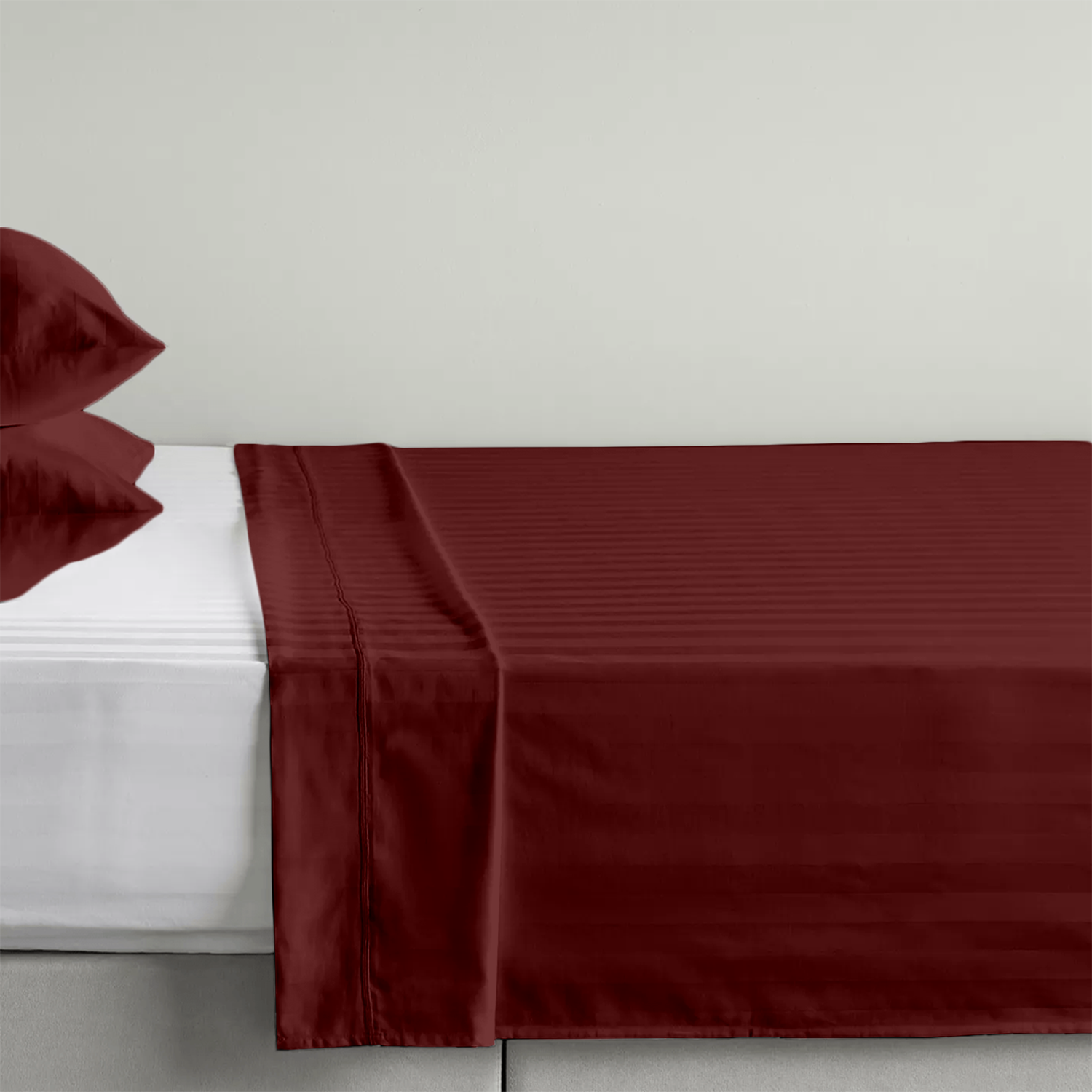 Burgundy Stripe Bed Sheets