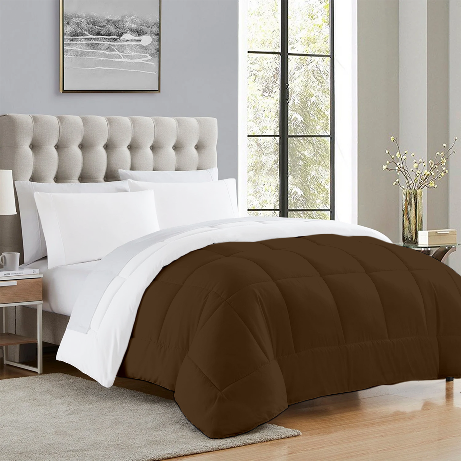 Chocolate and White Reversible Comforter