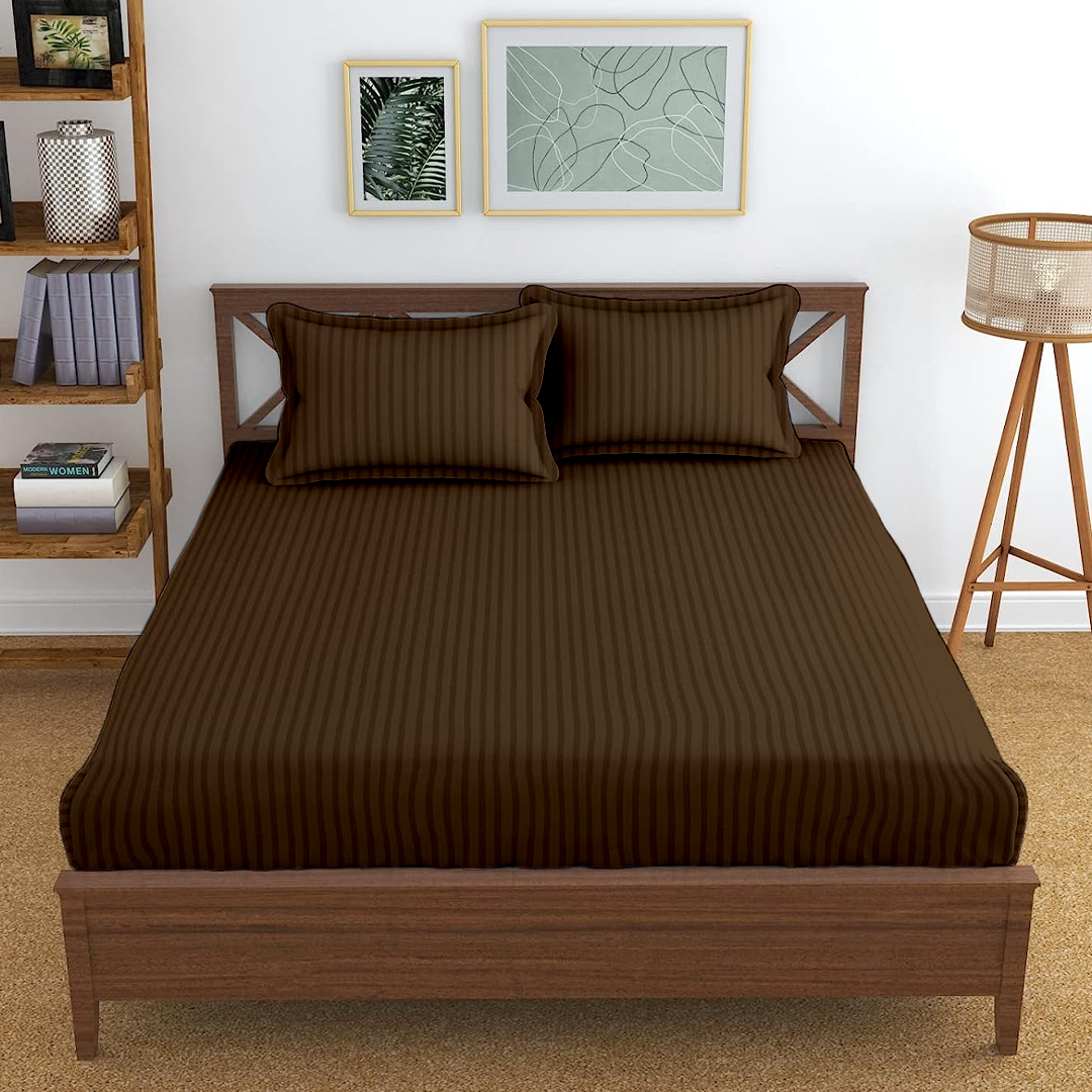Chocolate Stripe Fitted Bedsheet