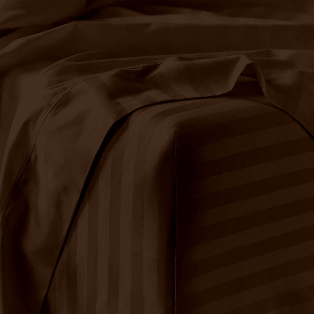 Chocolate Stripe Bed Sheet Set