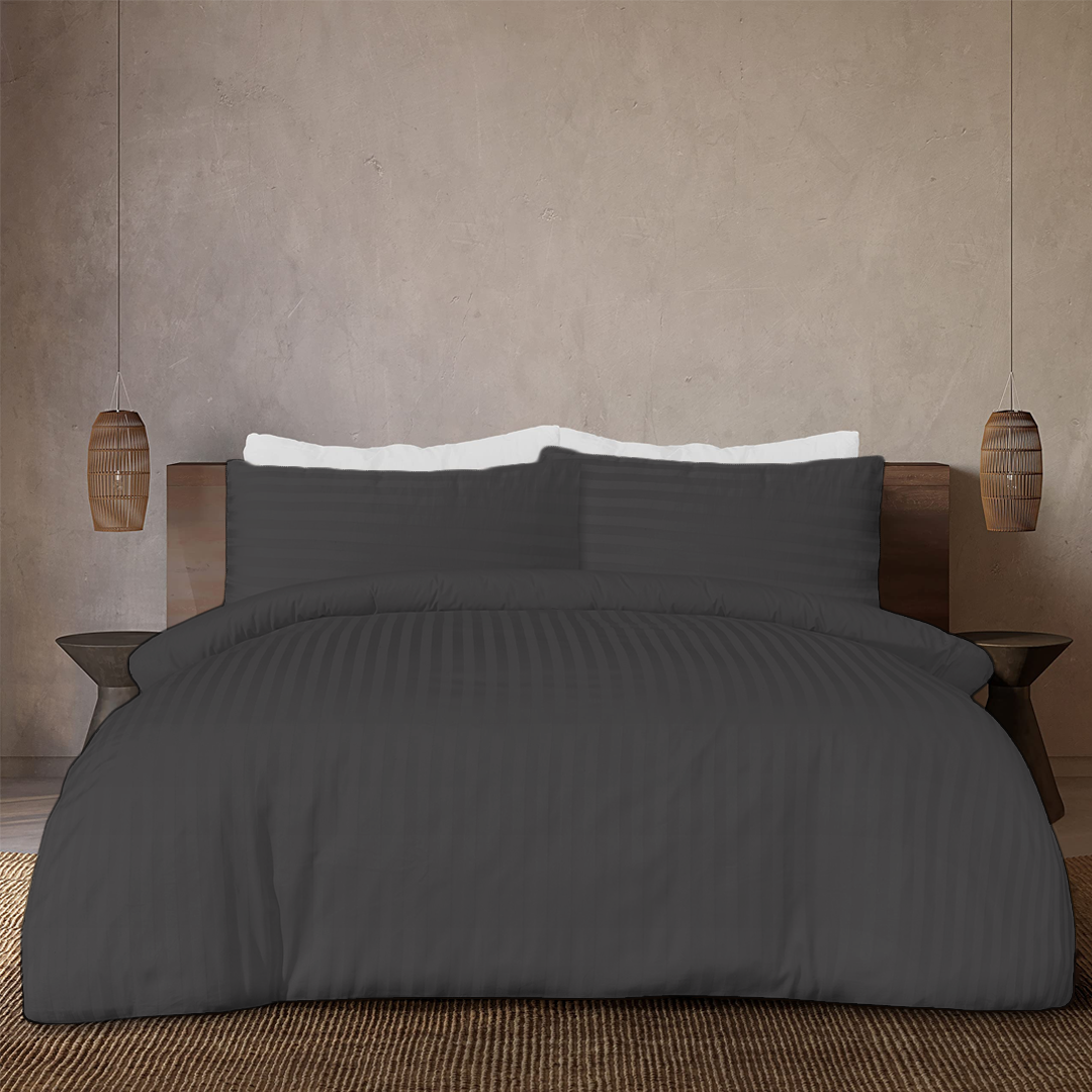 Dark Grey Stripe Duvet Covers