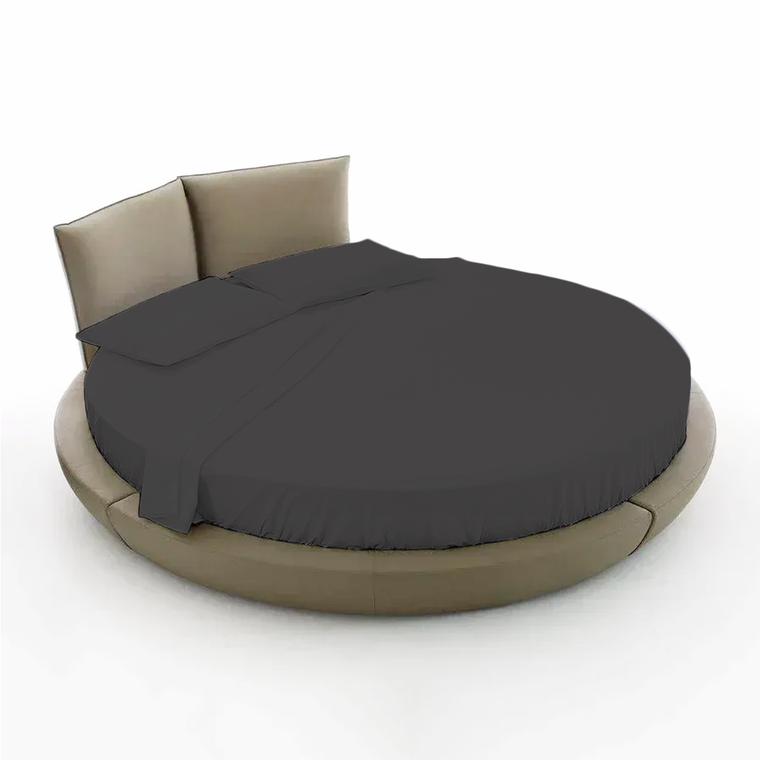 Dark Grey Round Bed Sheet