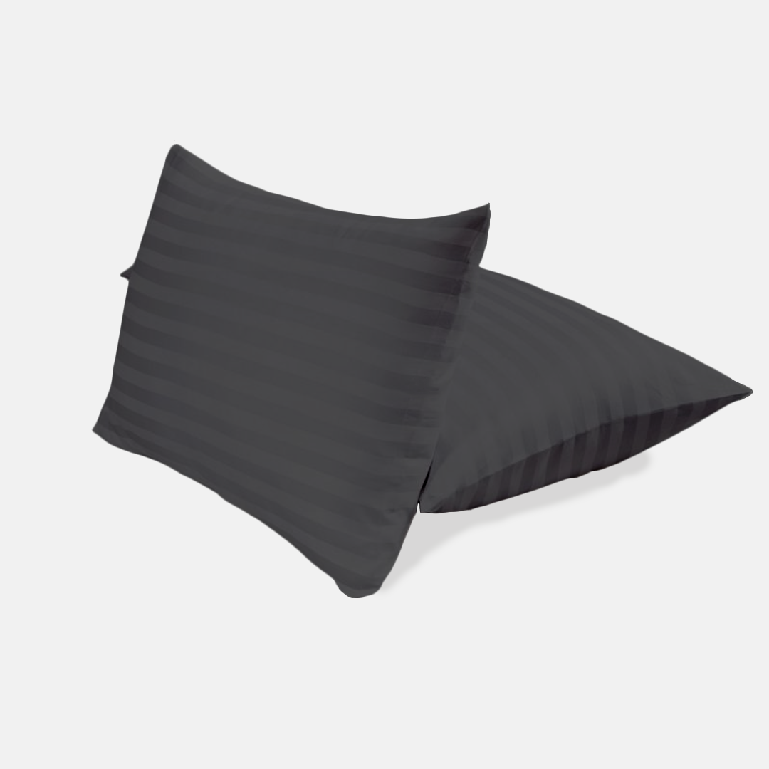 Dark Grey Stripe Pillow Cover