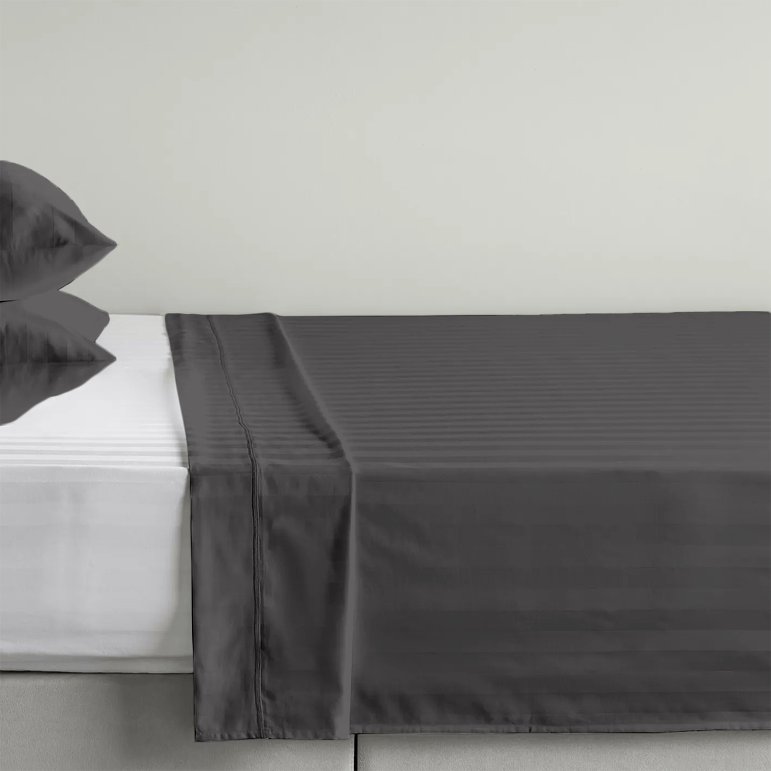 Dark Grey Stripe Bed Sheets