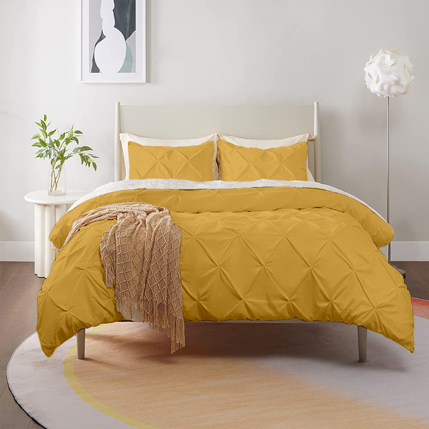Gold Pintuck Duvet Covers