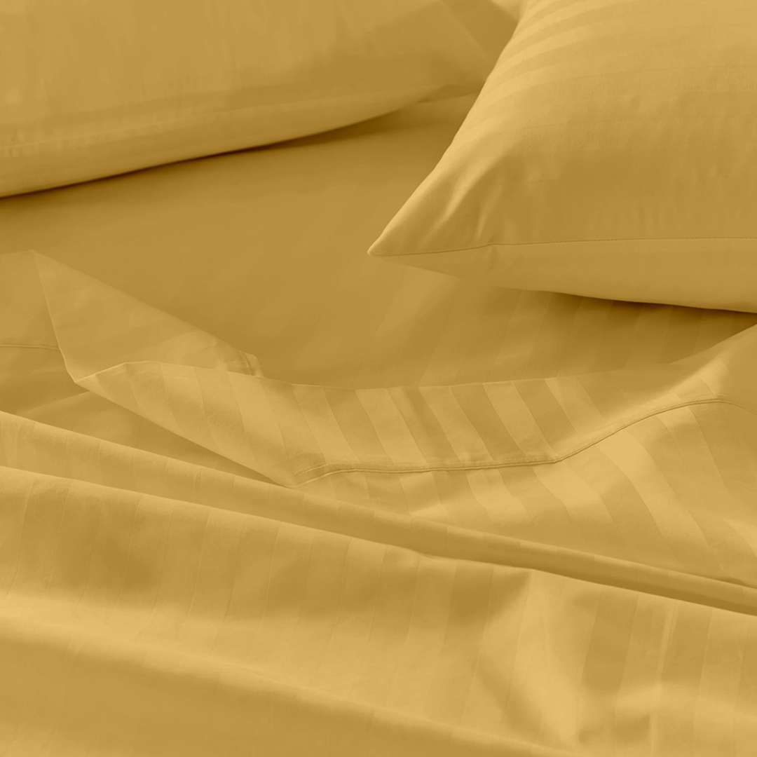 Gold Stripe Bed Sheet Sets