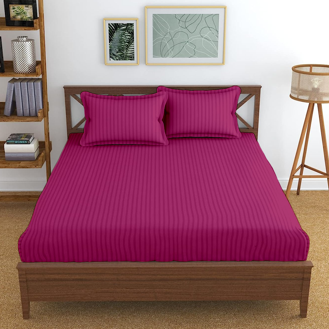 Hot Pink Stripe Fitted Bedsheets