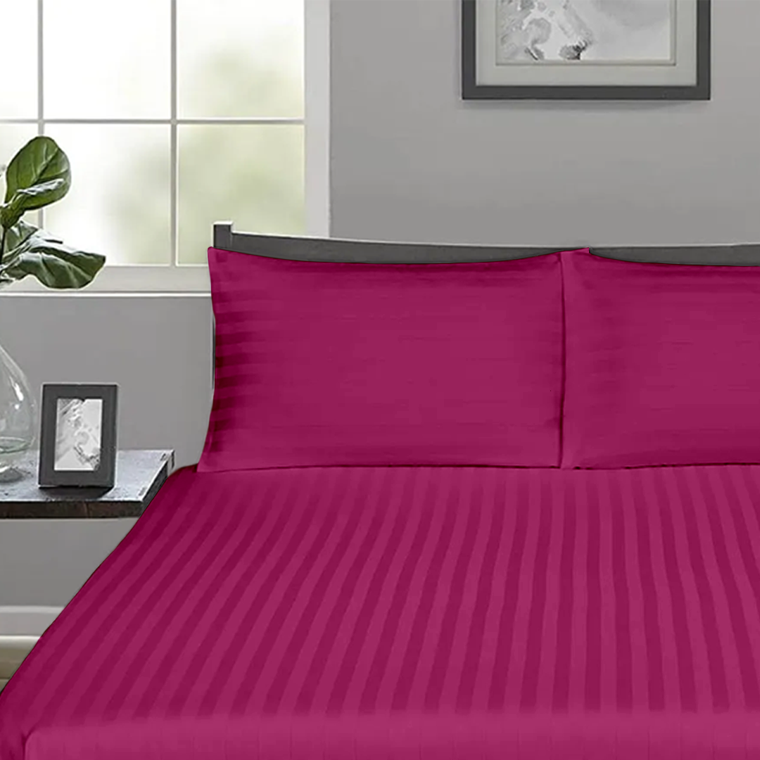 Hot Pink Stripe Fitted Bedsheets