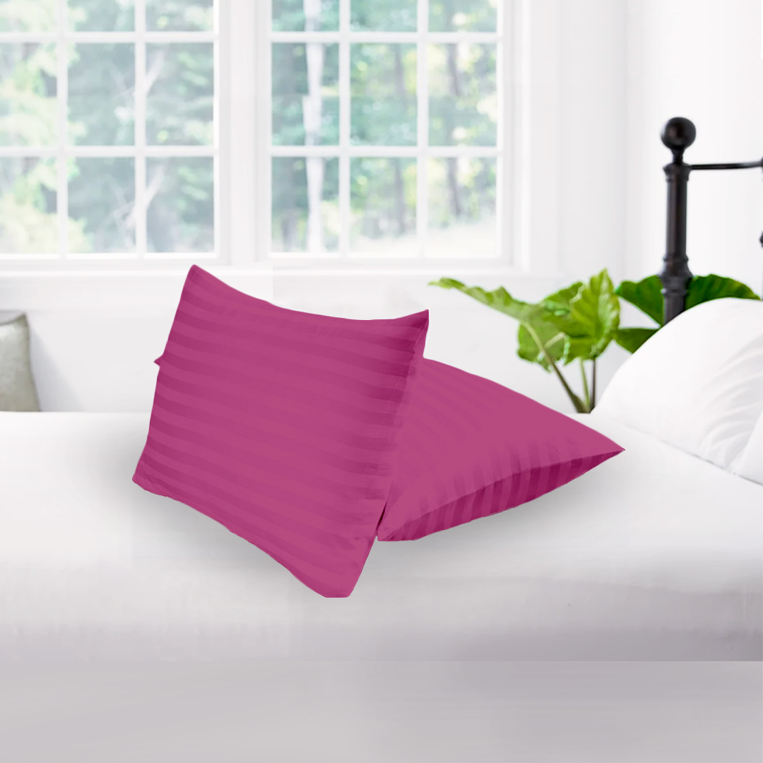 Hot Pink Stripe Pillow Covers