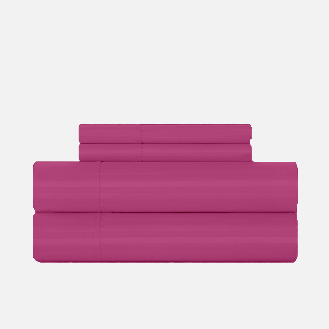 Hot Pink Stripe Bed Sheet Sets