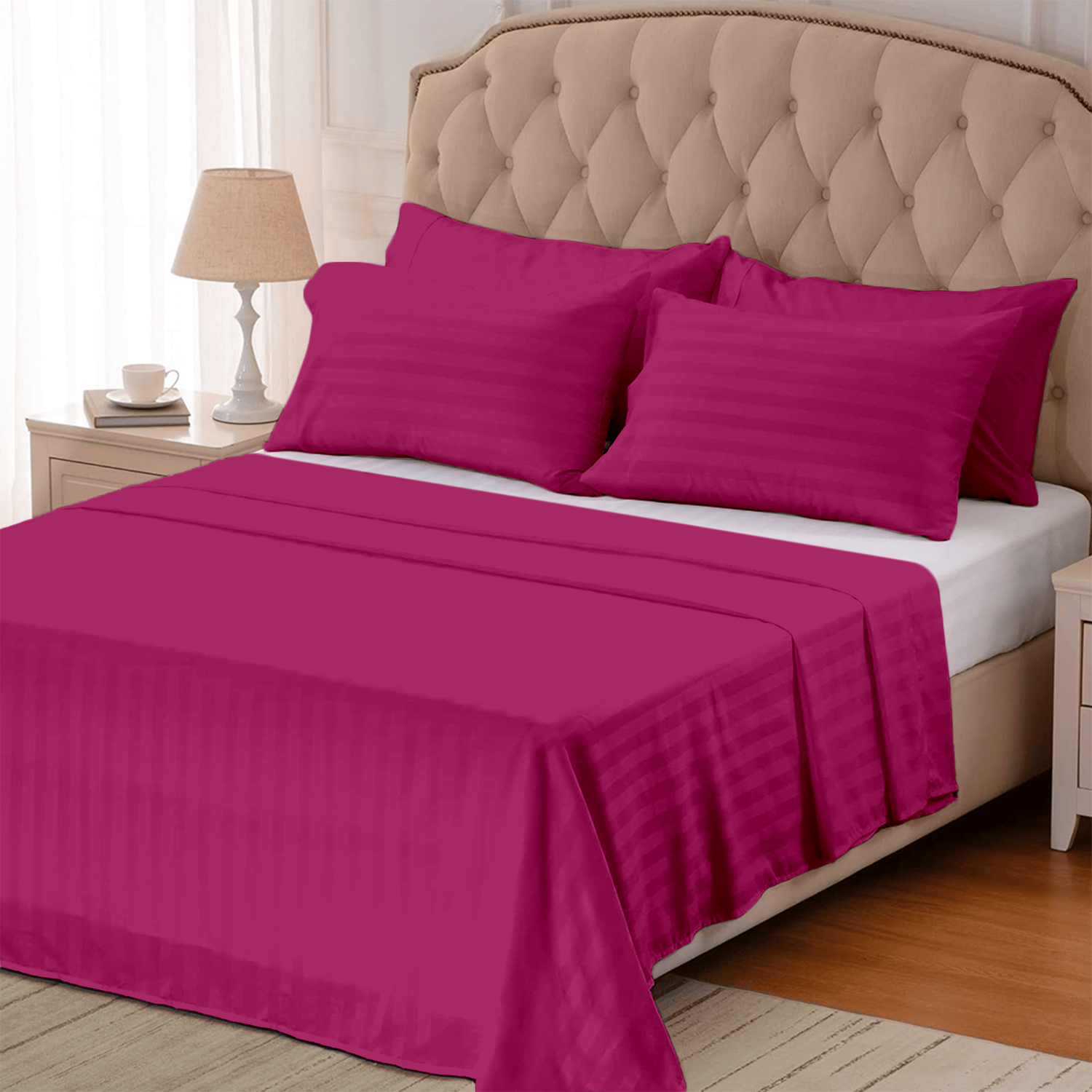 Hot Pink Stripe Bed Sheets