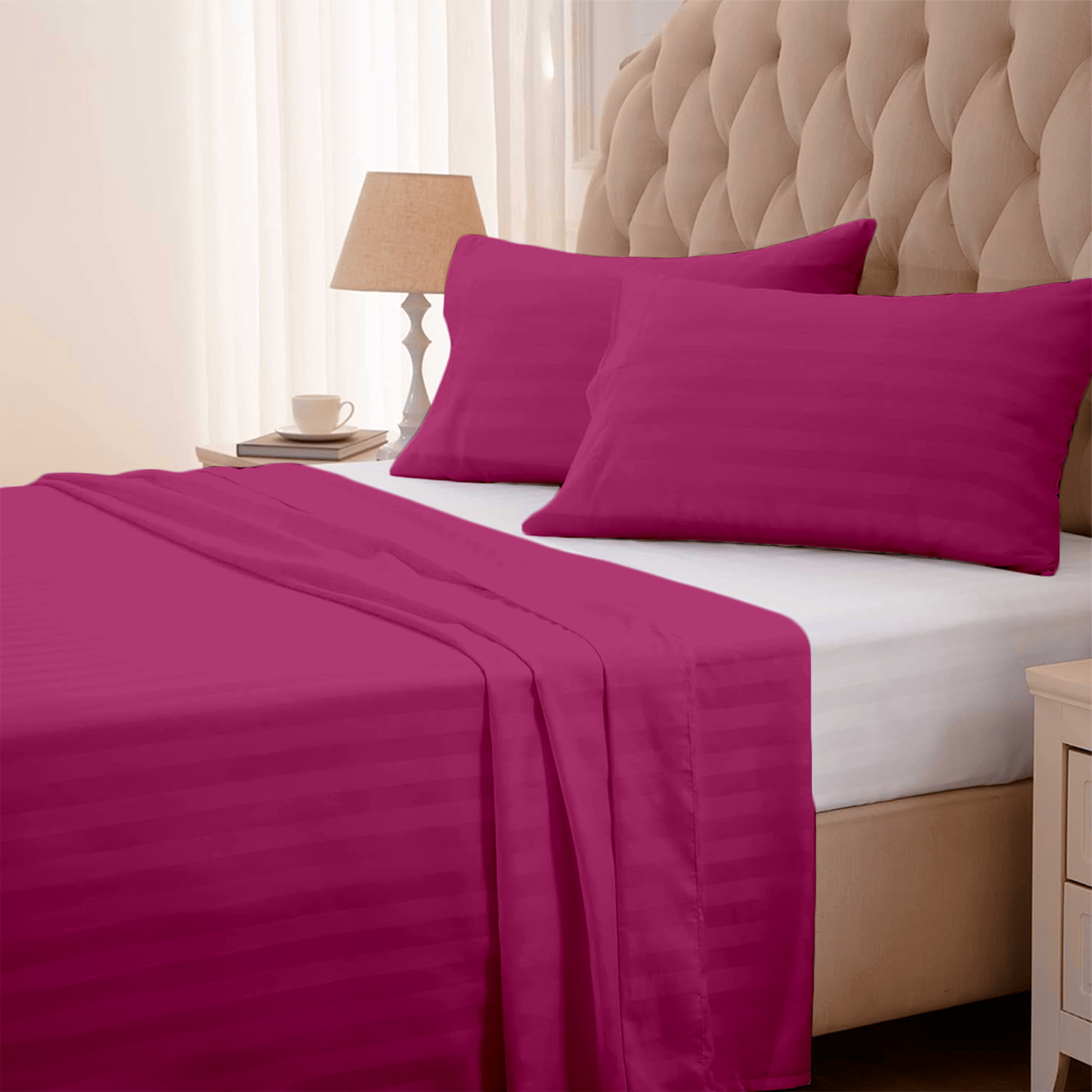 Hot Pink Stripe Bed Sheets