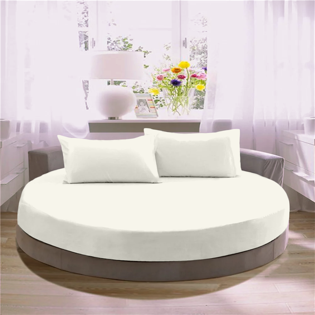 Ivory Round Fitted Bed Sheets