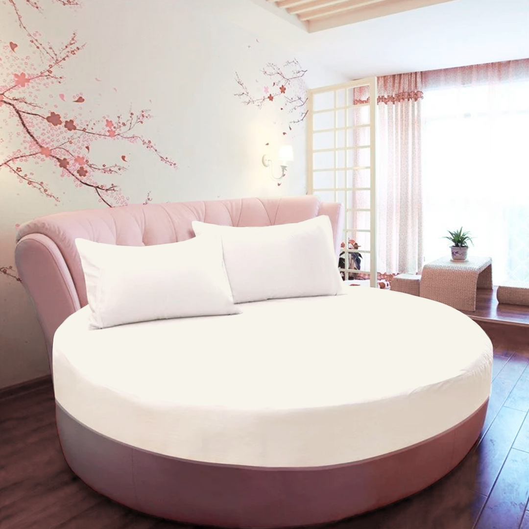 Ivory Round Fitted Bed Sheets