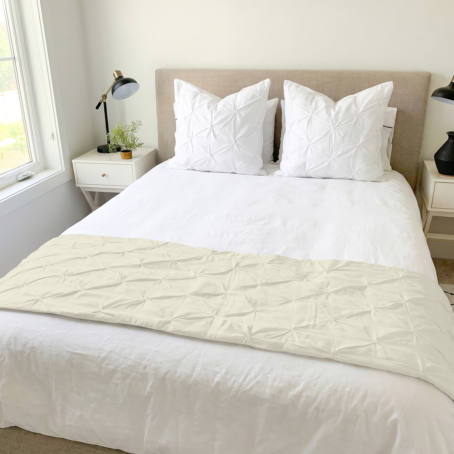 Ivory Pinch Bed Runner