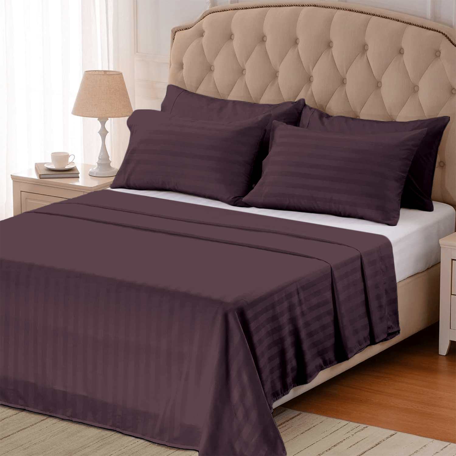 Lavender Stripe Bed Sheets