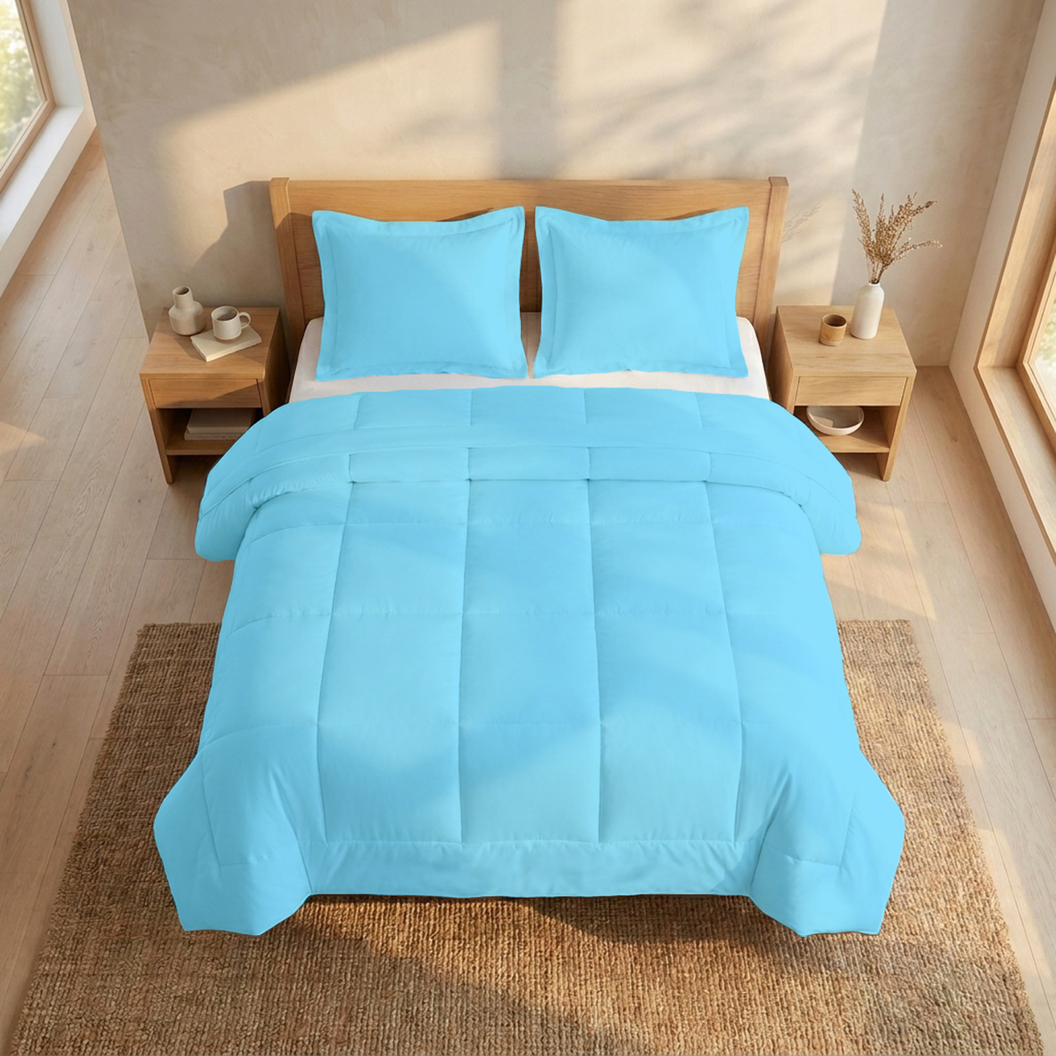 Light Blue 100 GSM AC Comforter