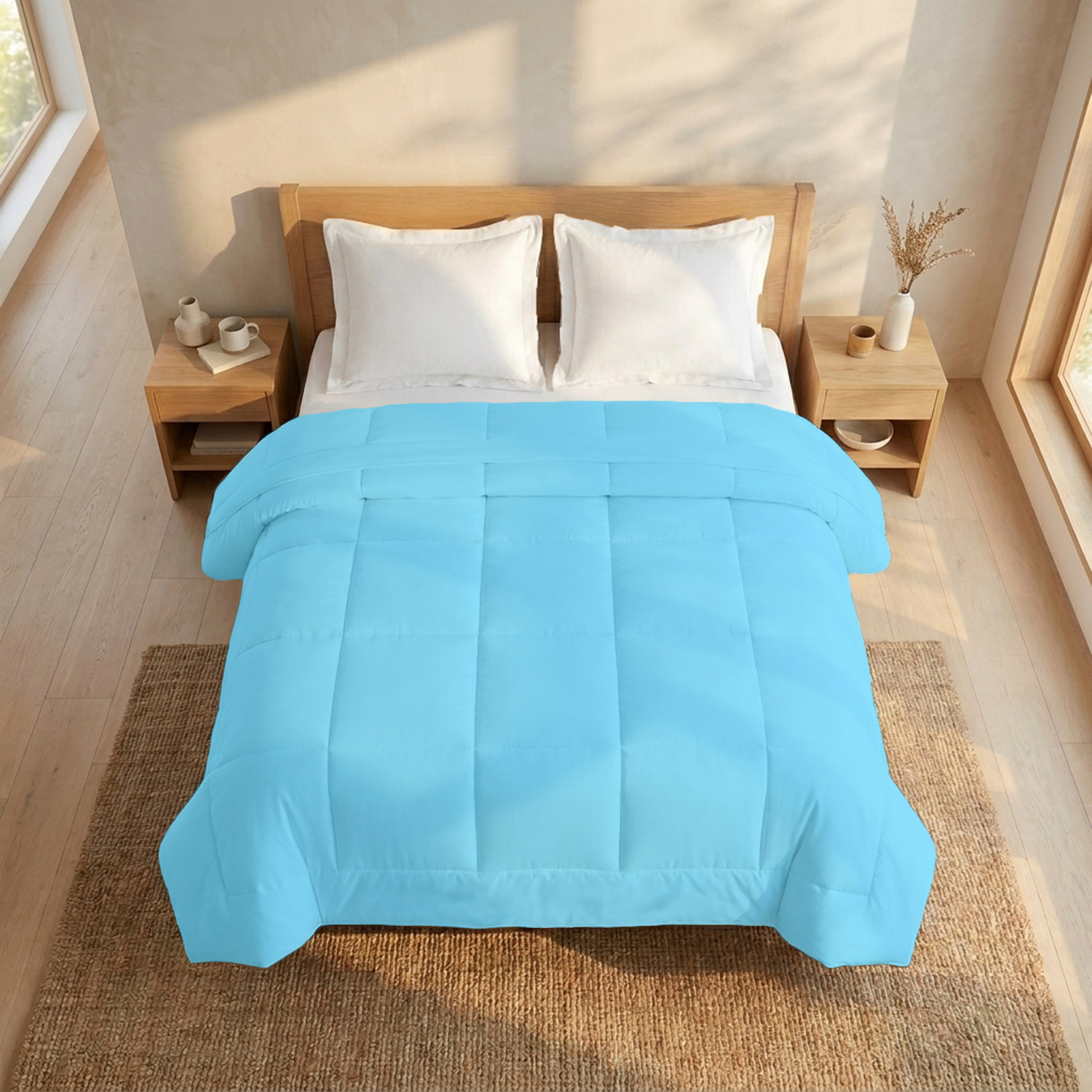 Light Blue 100 GSM AC Comforter