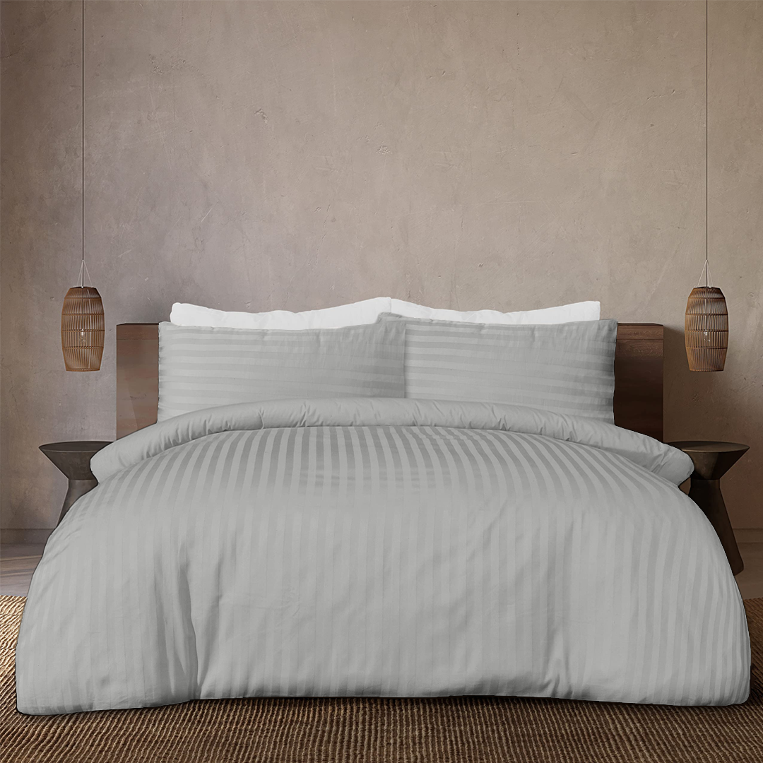Light Grey Stripe Duvet Covers