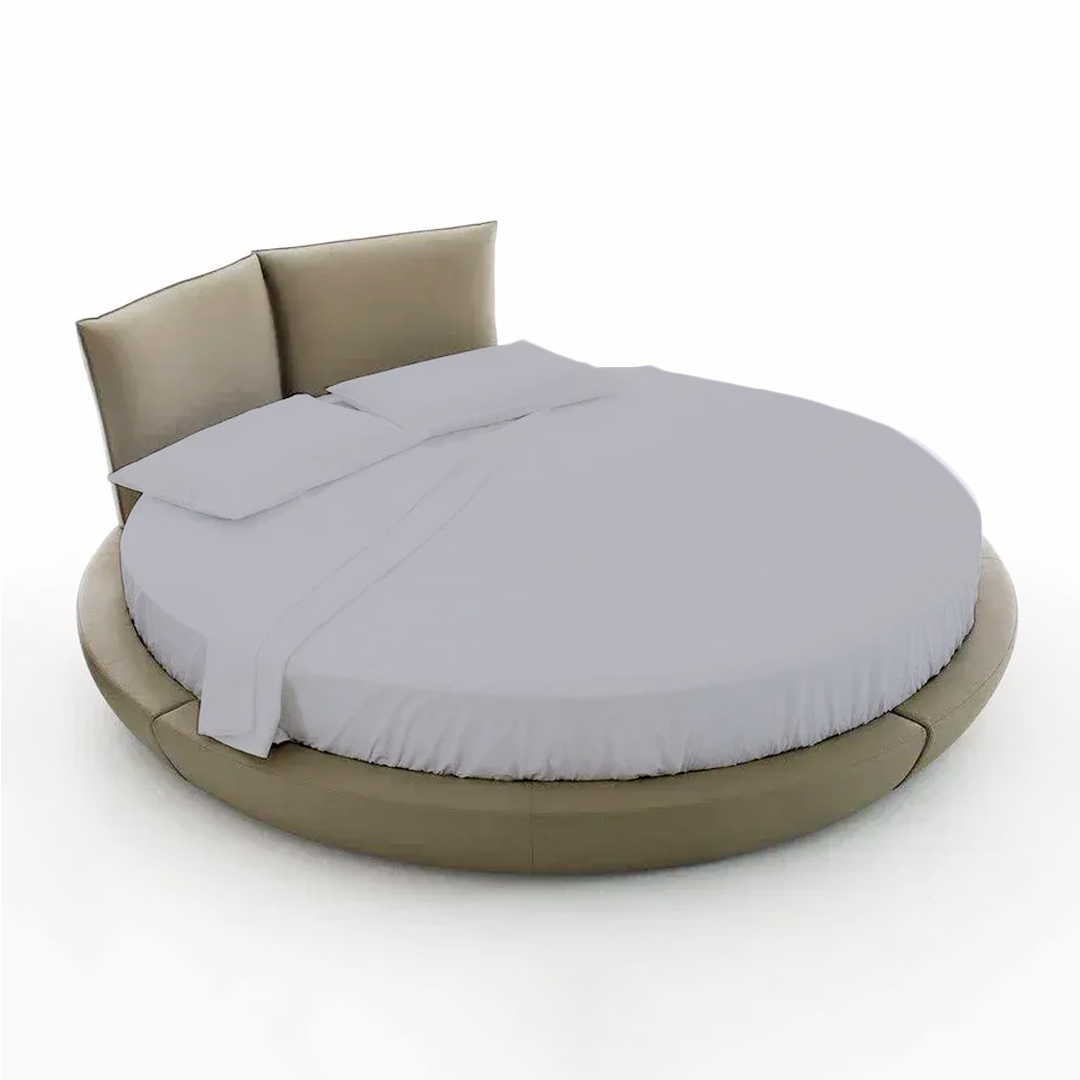 Light Grey Round Bed Sheet