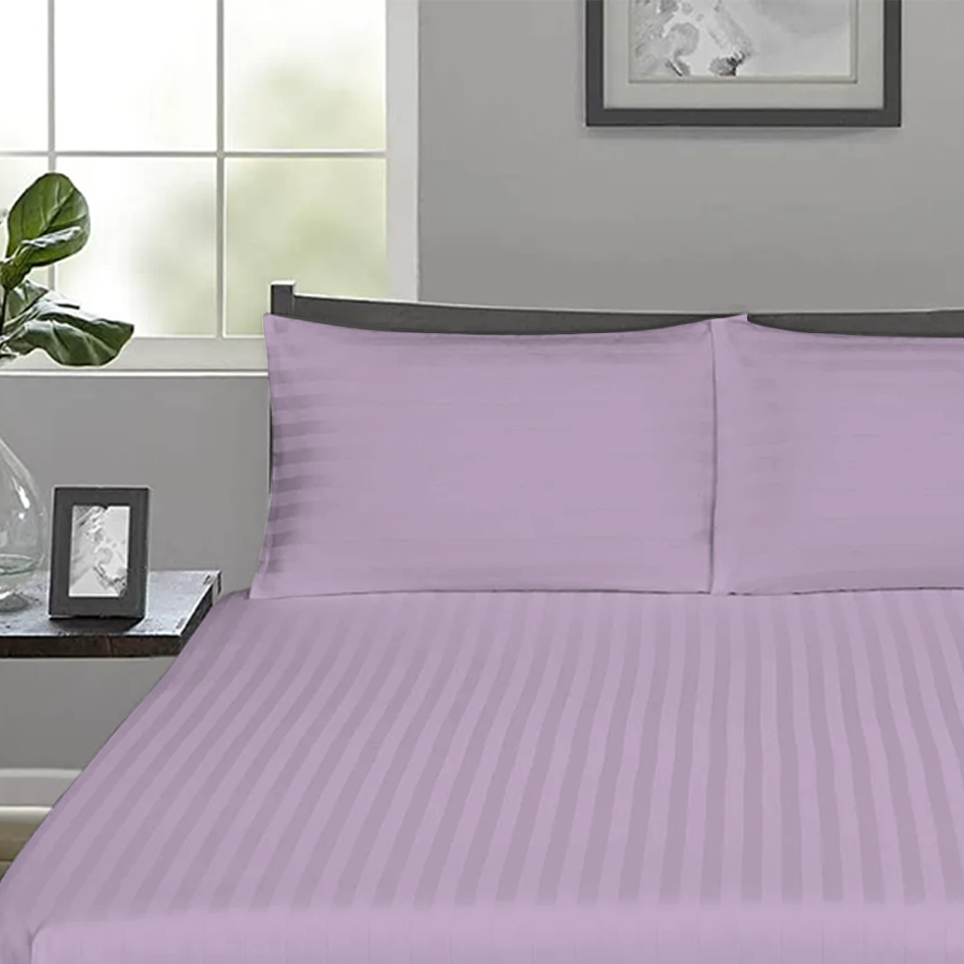 Lilac Stripe Fitted Bedsheets