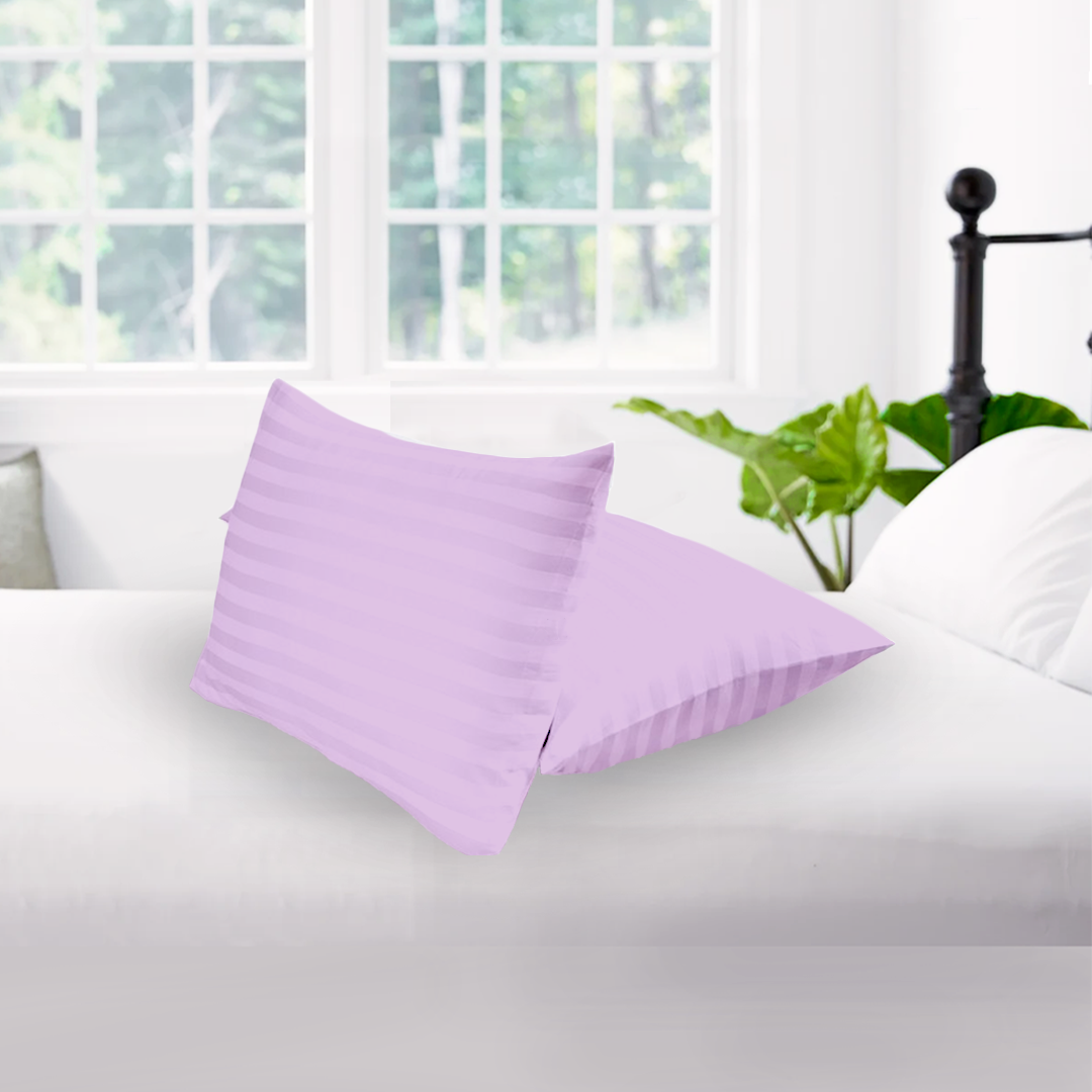 Lilac Stripe Pillow Covers