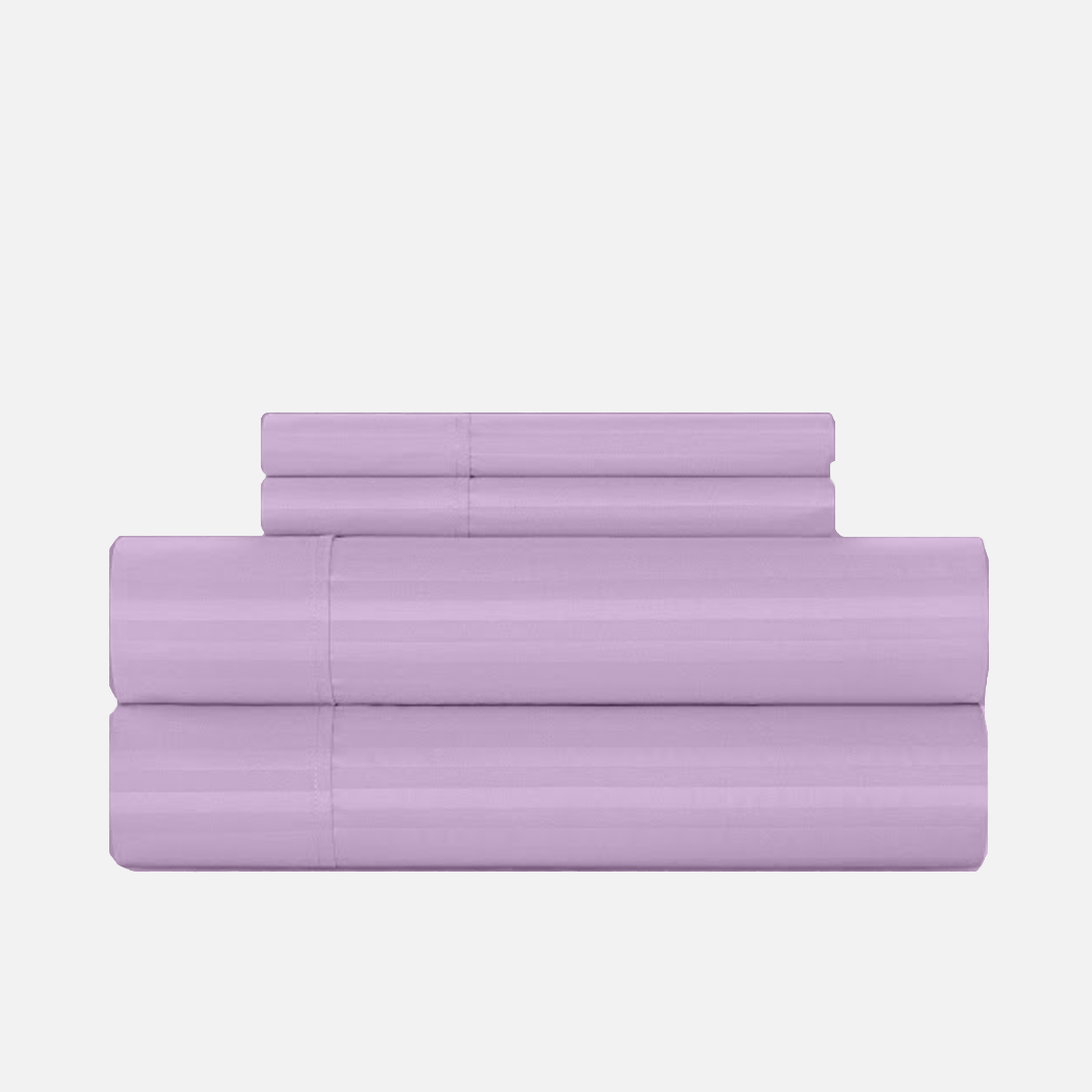 Lilac Stripe Bed Sheet Sets