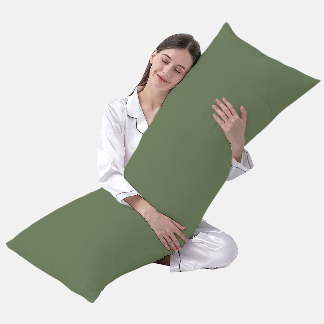 Moss Green Body Pillow cases
