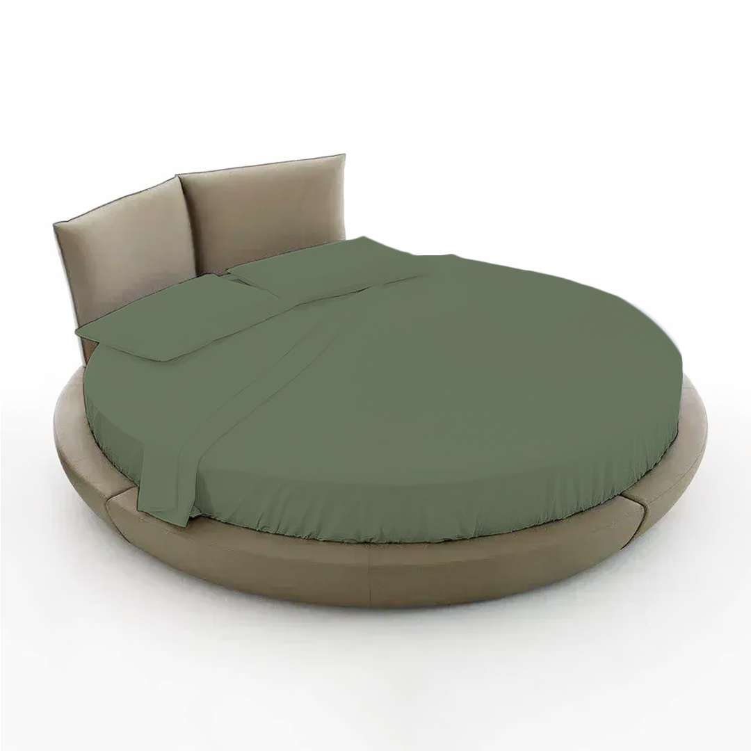 Moss Green Round Bed Sheet
