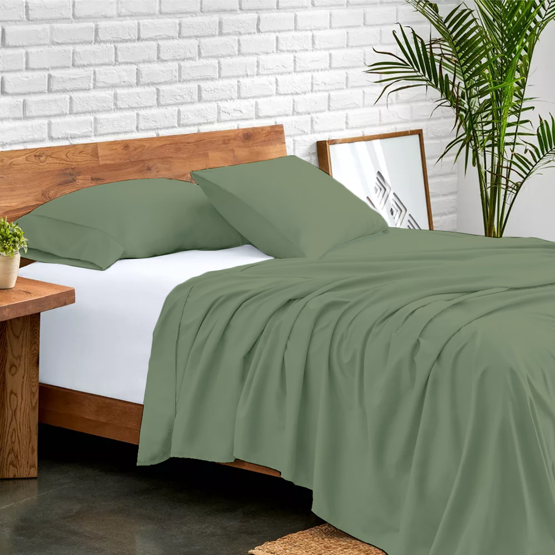 Flat Moss Green Bed Sheet