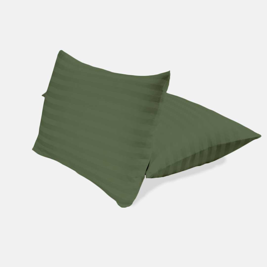Moss Green Stripe Pillow Cover