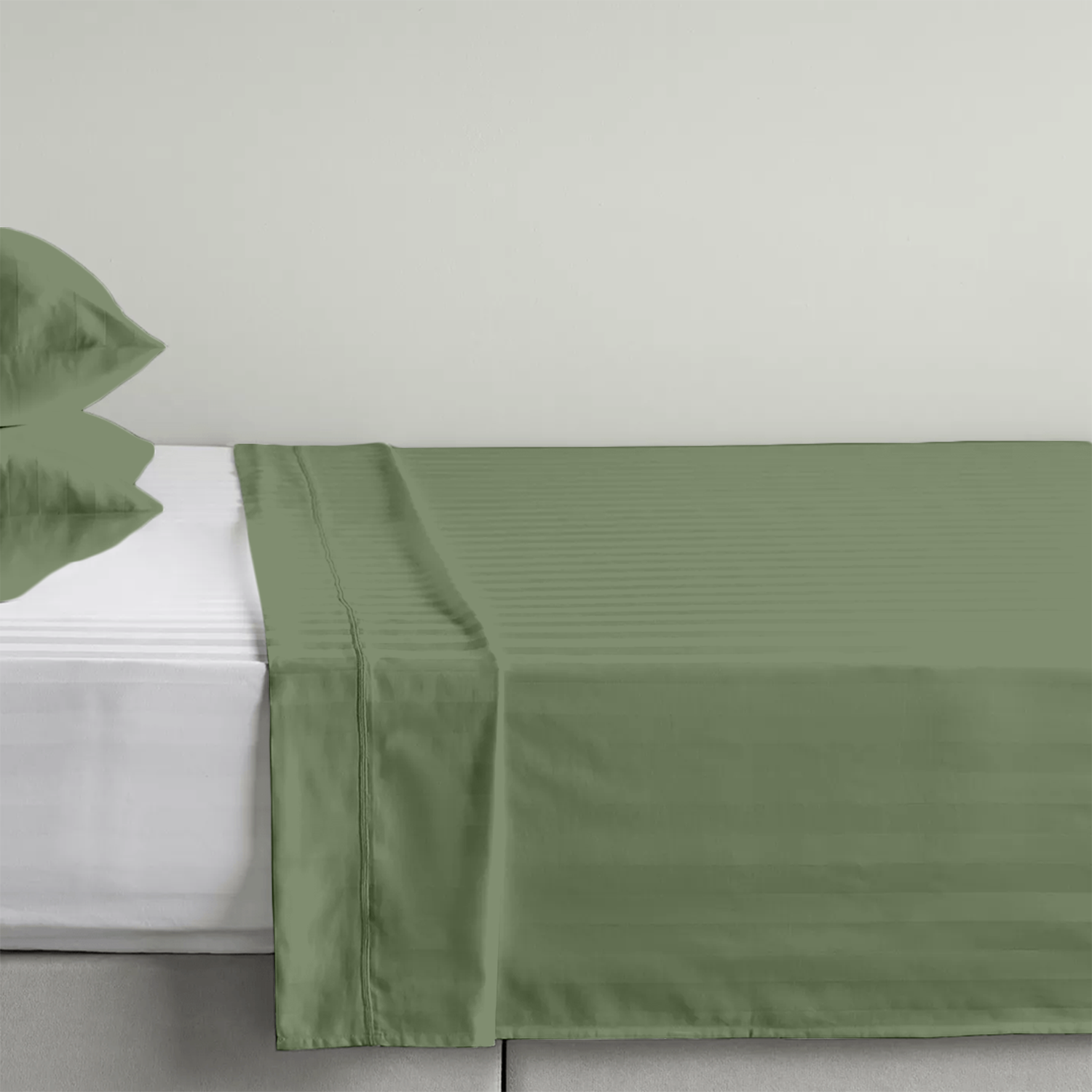 Moss Green Stripe Bed Sheets