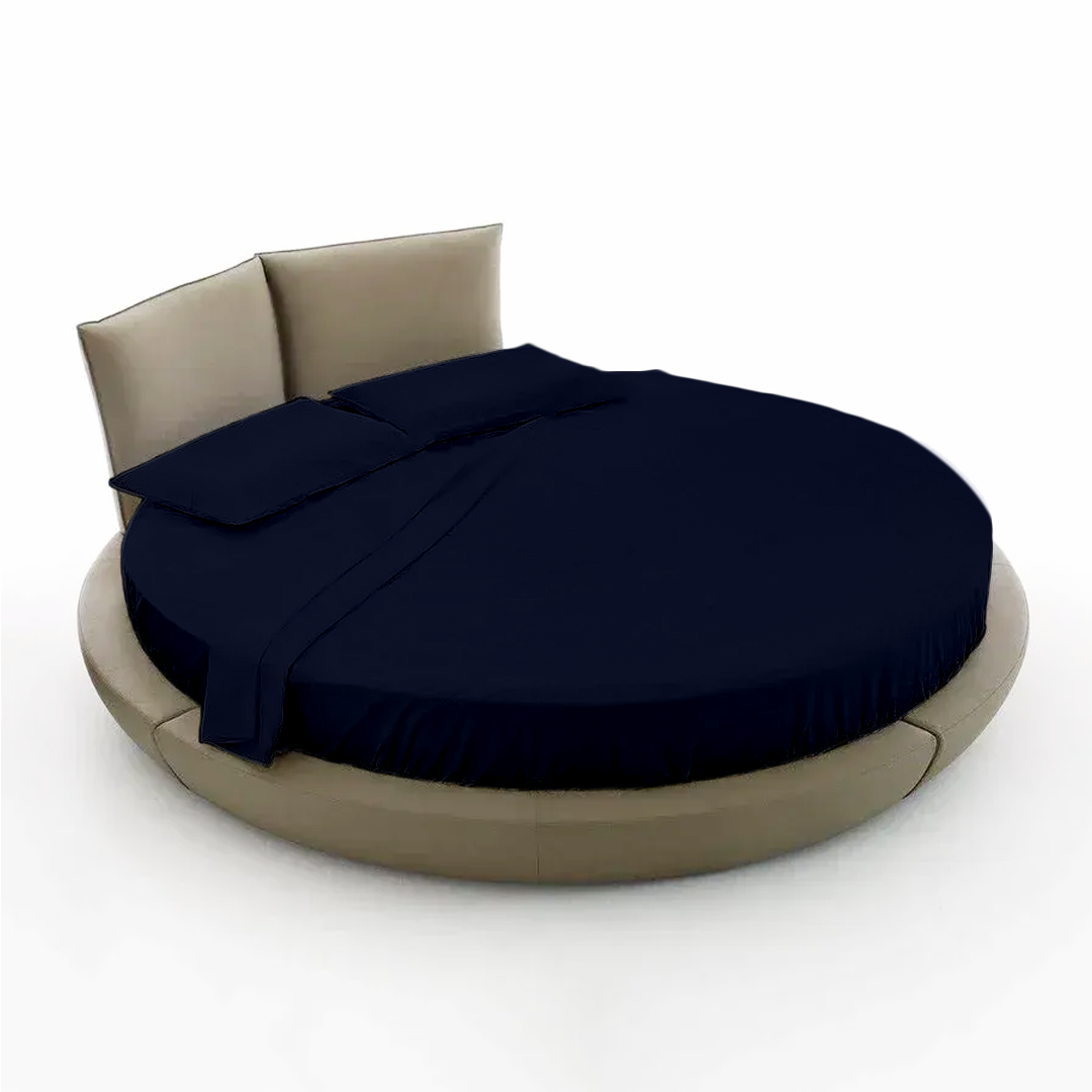 Navy Blue Round Bed Sheet