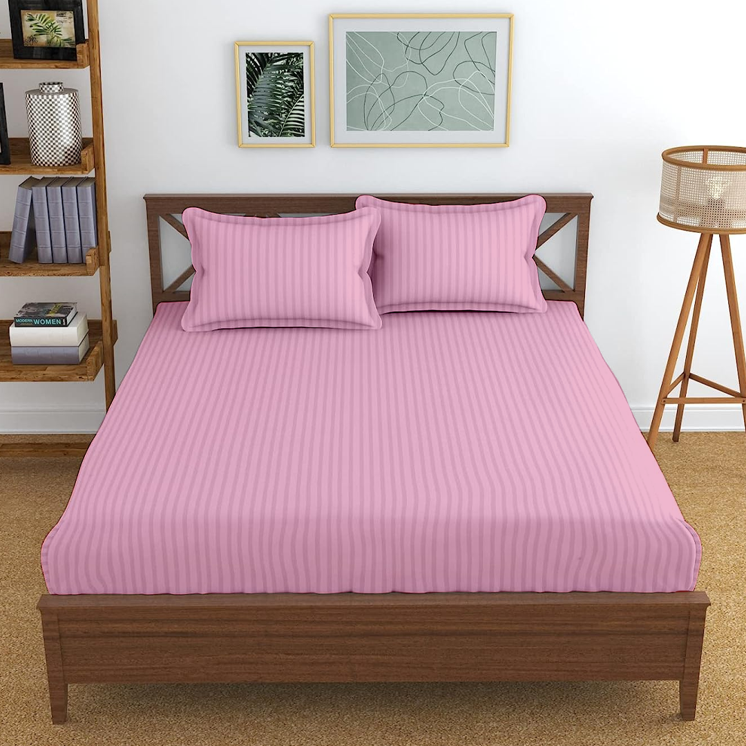Pink Stripe Fitted Bedsheets