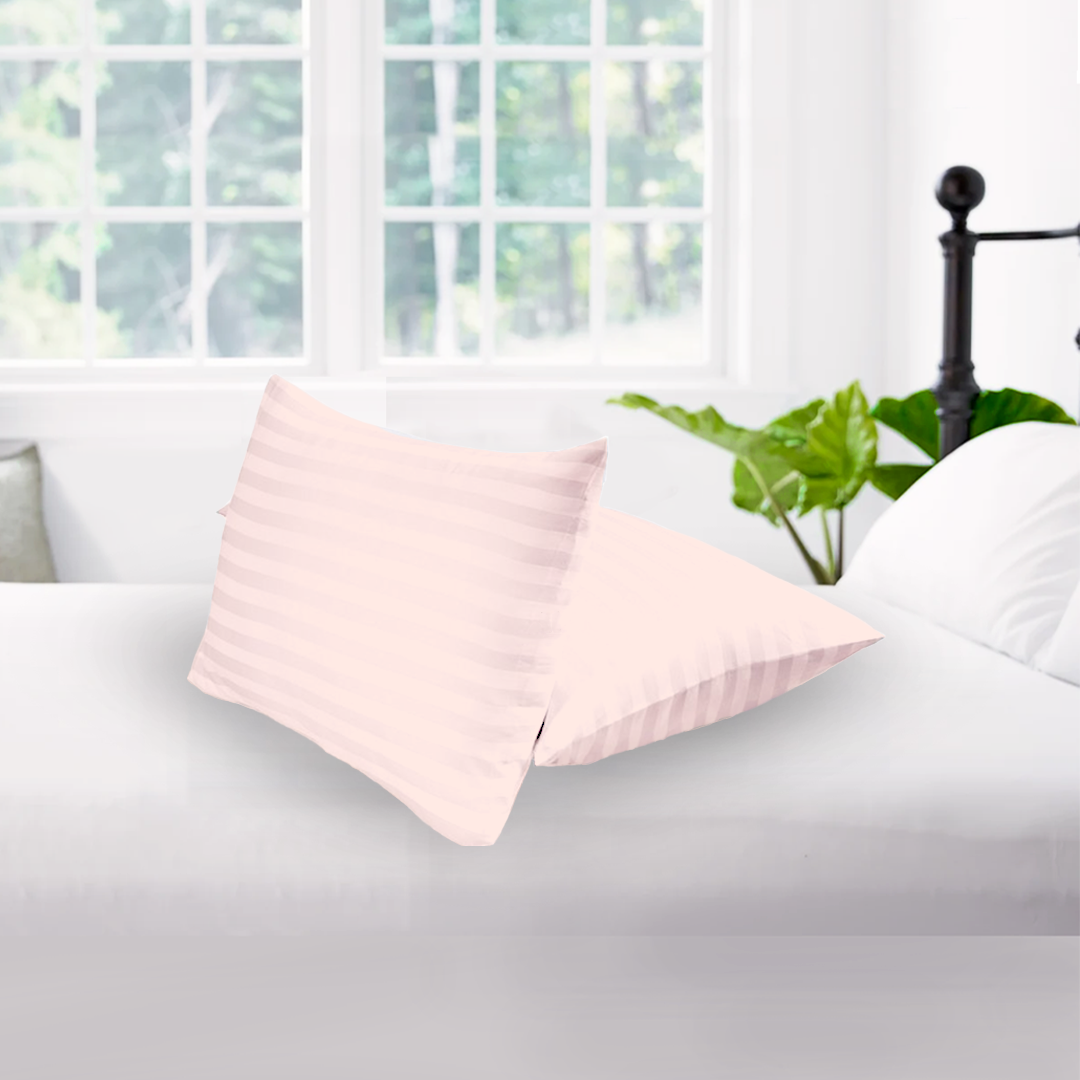 Peach Stripe Pillow Covers