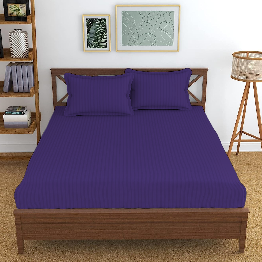 Purple Stripe Fitted Bedsheets